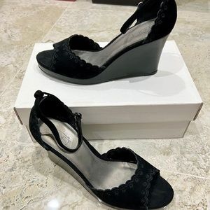Ann Taylor Loft Black Wedge Dress Sandal